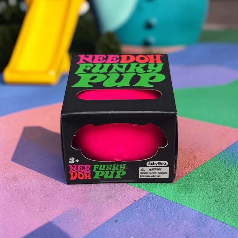 Schylling NeeDoh Funky Pup Pink Squishy Fidget Stress Toy